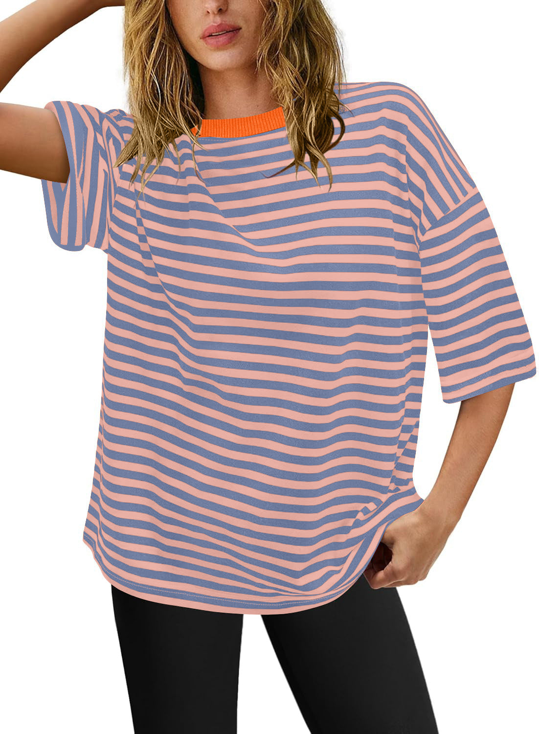 Women's Plus Size Striped T-Shirt Size