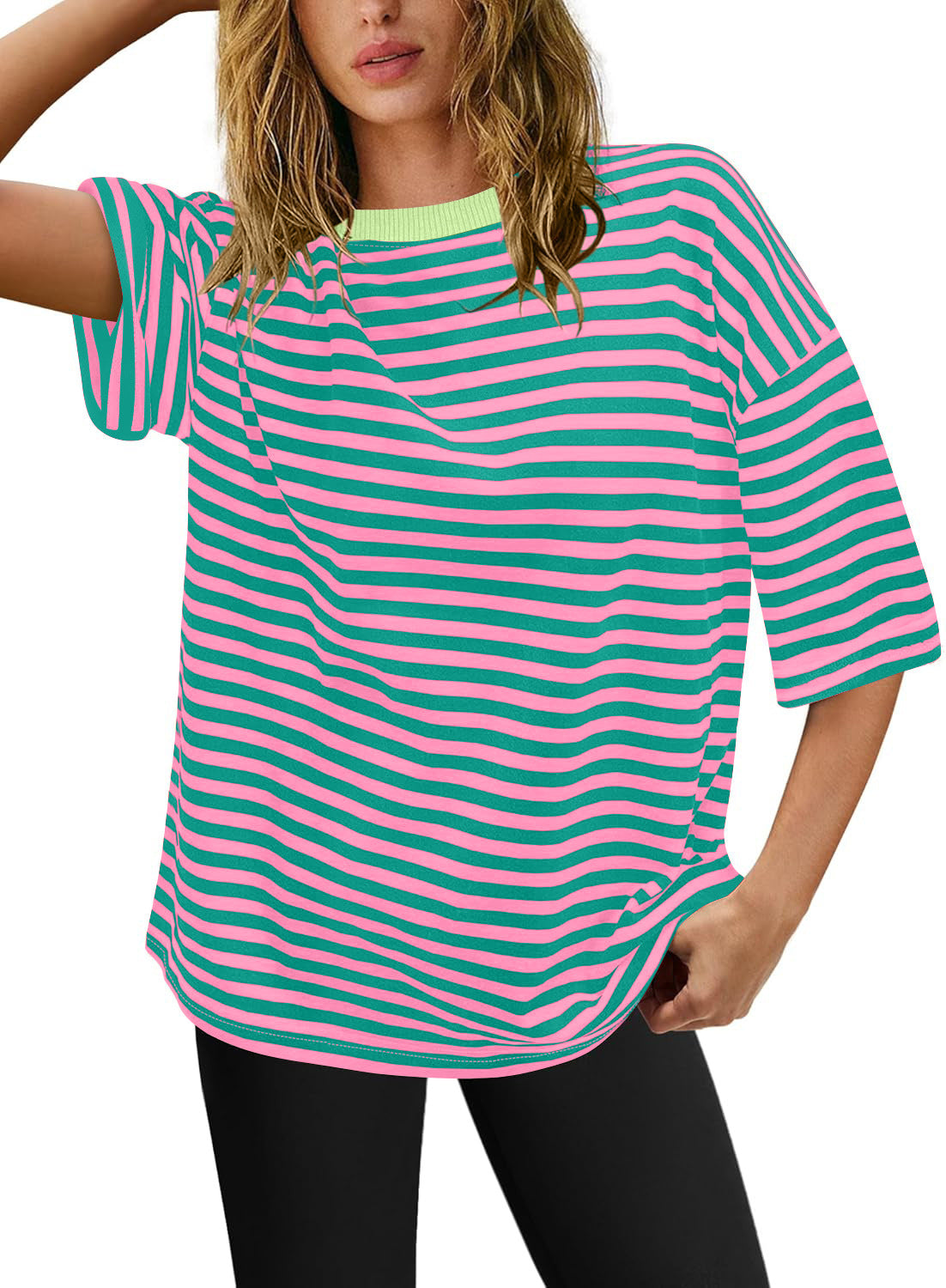 Women's Plus Size Striped T-Shirt Size