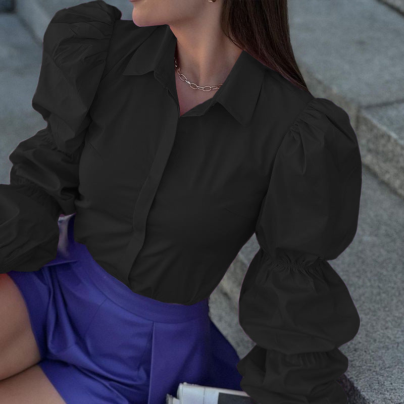 Damenbluse mit voluminösen Puffärmeln und elegantem Schnitt, Größe S