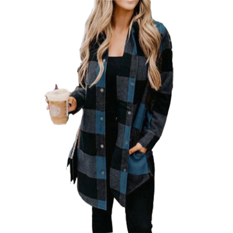 Valenzora - Women's plaid flannel jacket for rustic charm