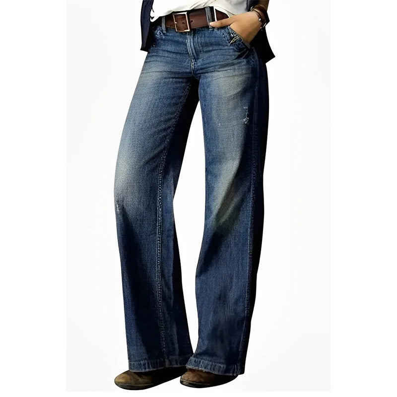 Valenzora | Retro Casual Straight Wide Leg Jeans