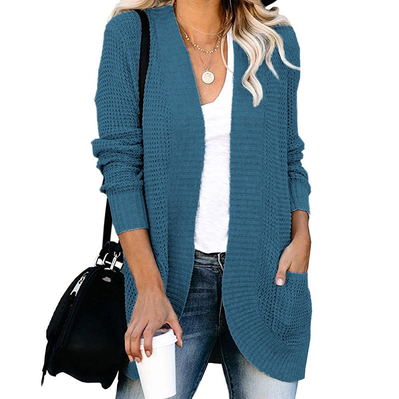 Damen-Cardigan mit offener Passform und Seitentaschen, Größe