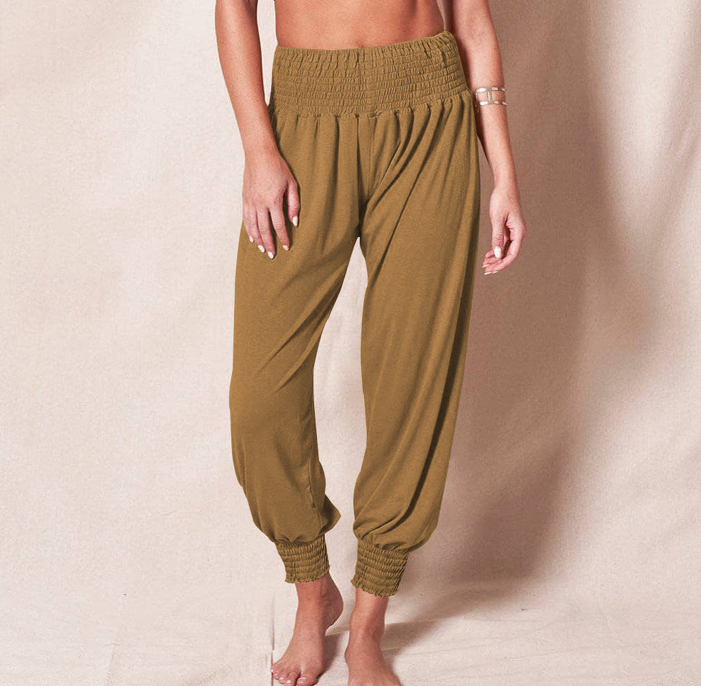 Women's soft and comfortable lounge pants with elastic waistband and colorful design, size S