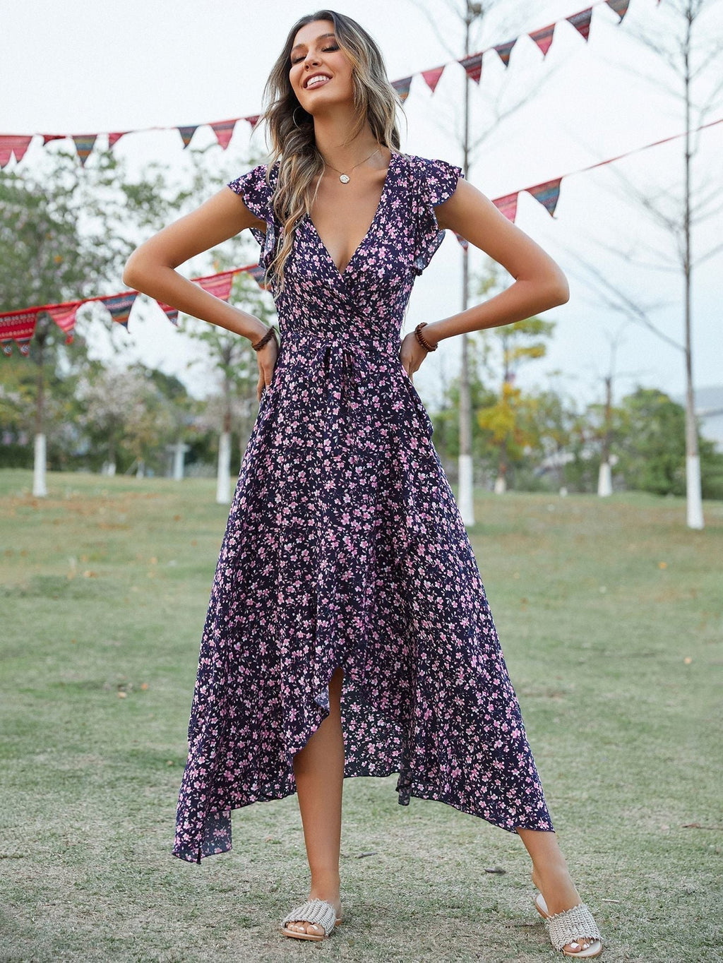 Valenzora | Slim Fit Irregular Hem Maxi Dress