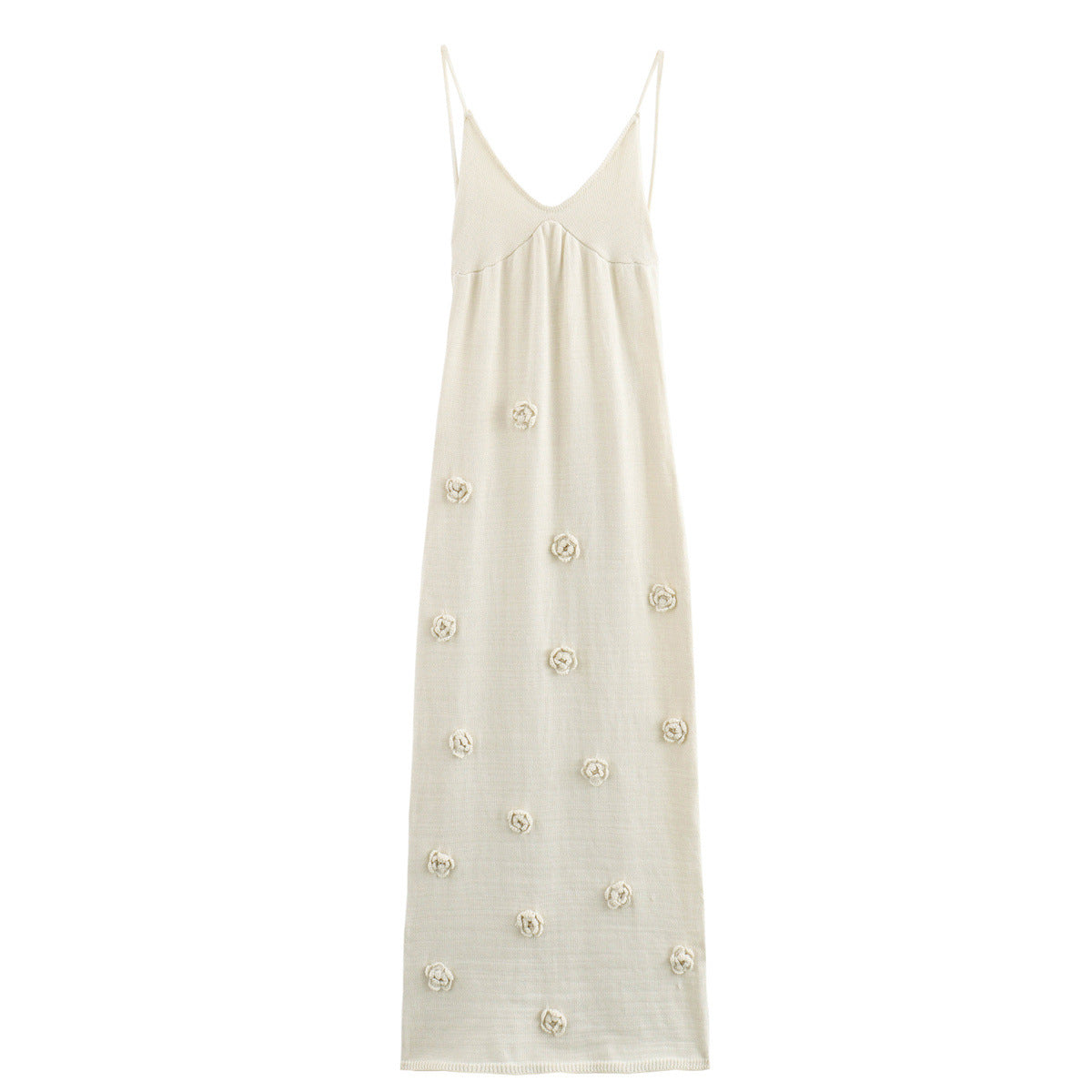 Women's evening dress with decorative floral appliqués, size S