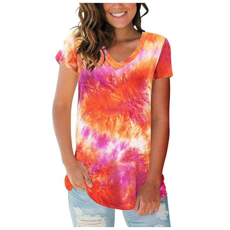 Valenzora | Batik-T-Shirt mit kurzen Ärmeln
