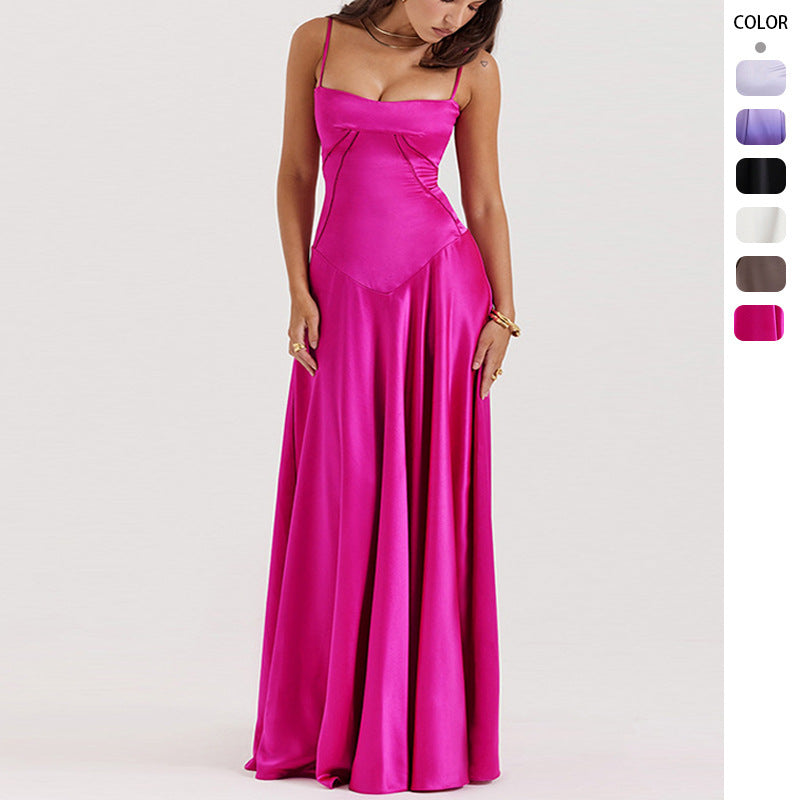 Damenabendkleid mit figurbetontem Schnitt und edlem Satin-Finish, Größe Valenzora