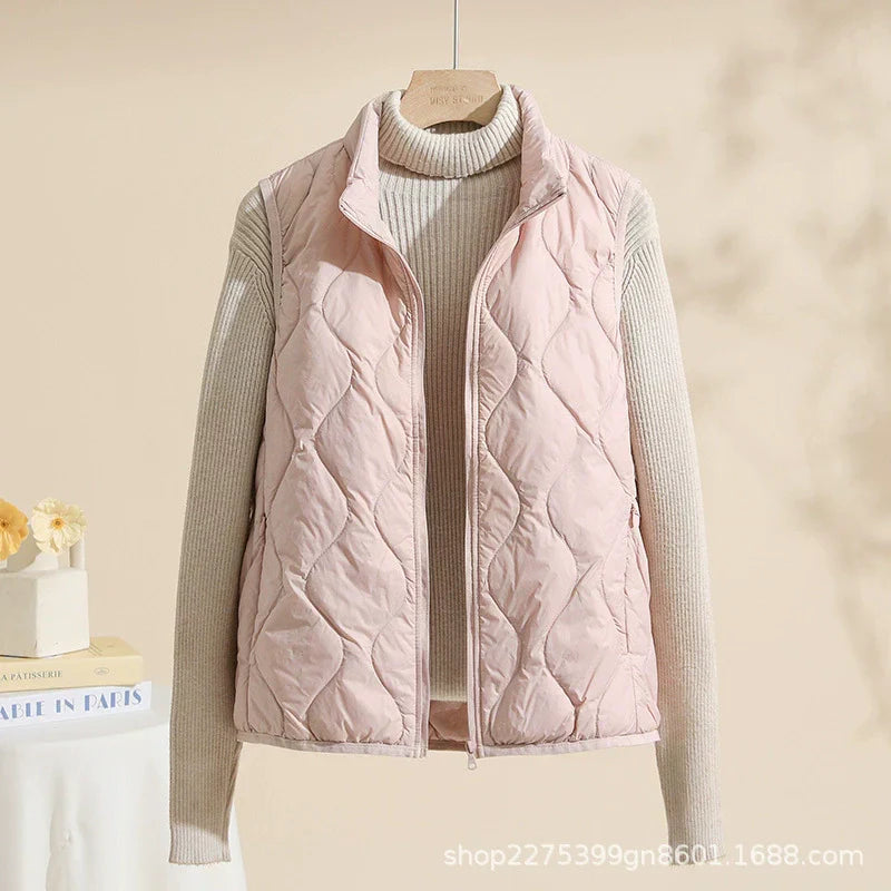 Women's quilted vest size
