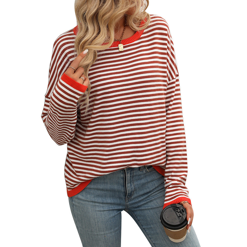 Women's casual striped sweater, size