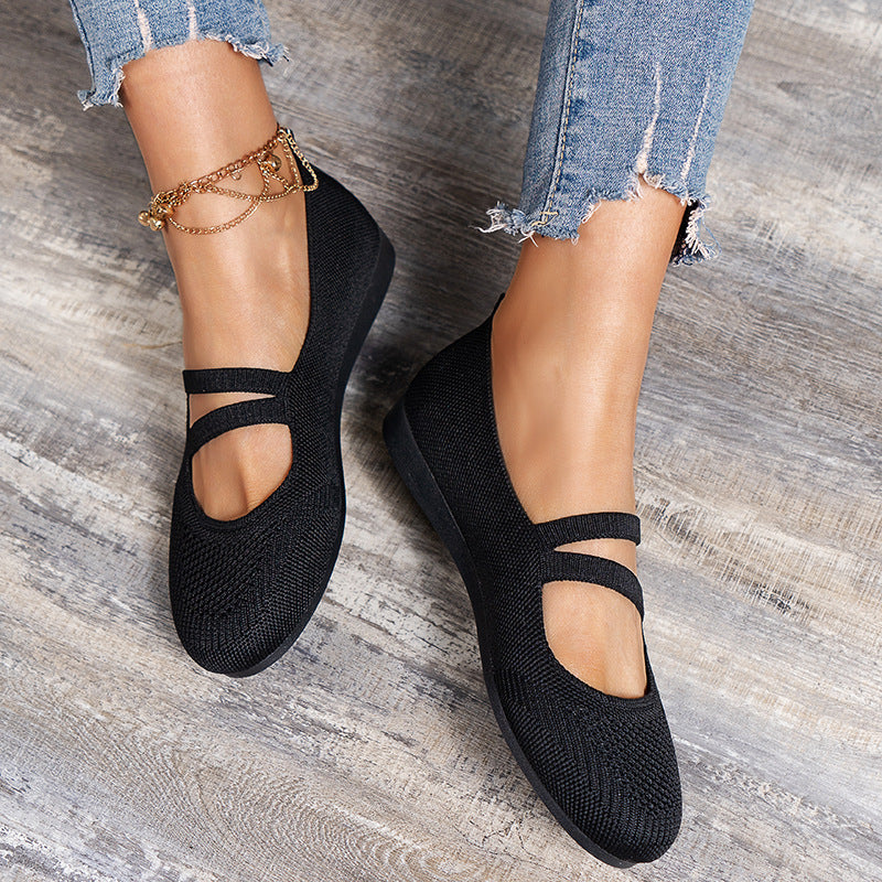 Valenzora | Flat slippers with strap across the instep and flat sole for women