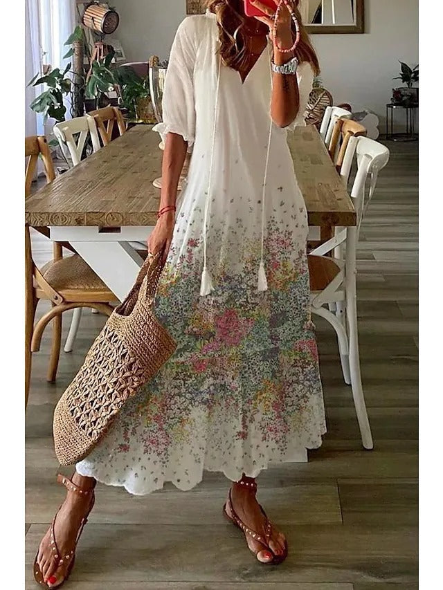 Valenzora | Elegantes langes Sommerkleid