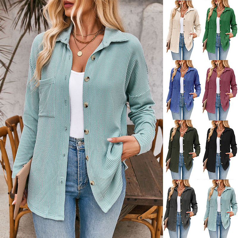 Damen-Freizeit-Strickjacke mit Knopfleiste, Größe