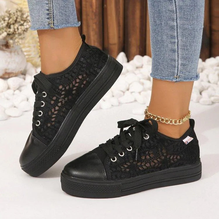 Valenzora | Women's lace platform sneakers – Elegant and breathable style