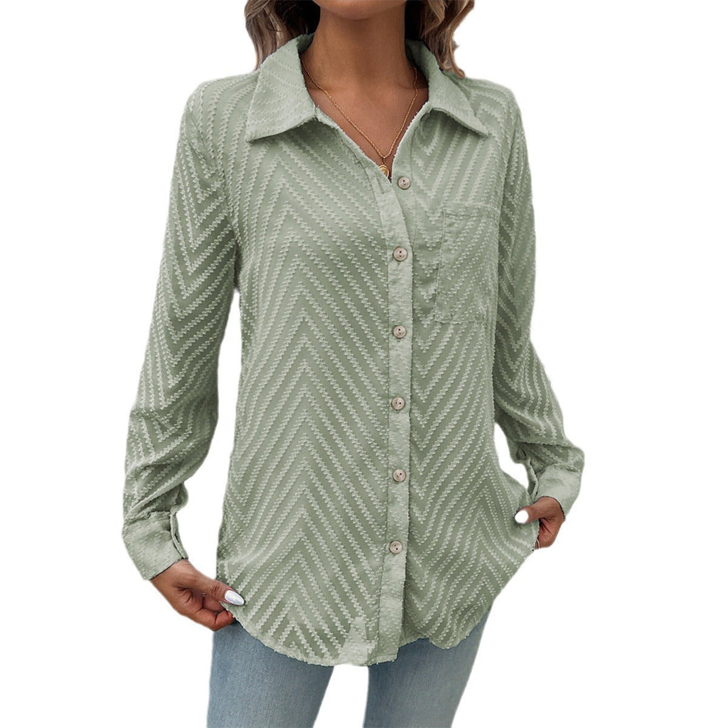 Elegante Damenbluse mit transparenten Ärmeln und Knopfverschluss, Größe [Größe fehlt]