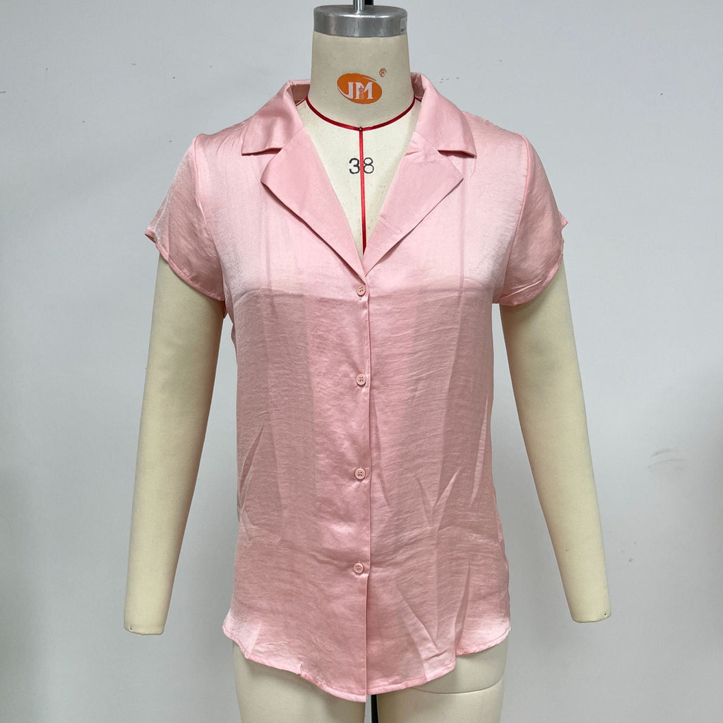 Damen-Kurzarmshirt, modisch, mit hochwertiger Textur, Größe