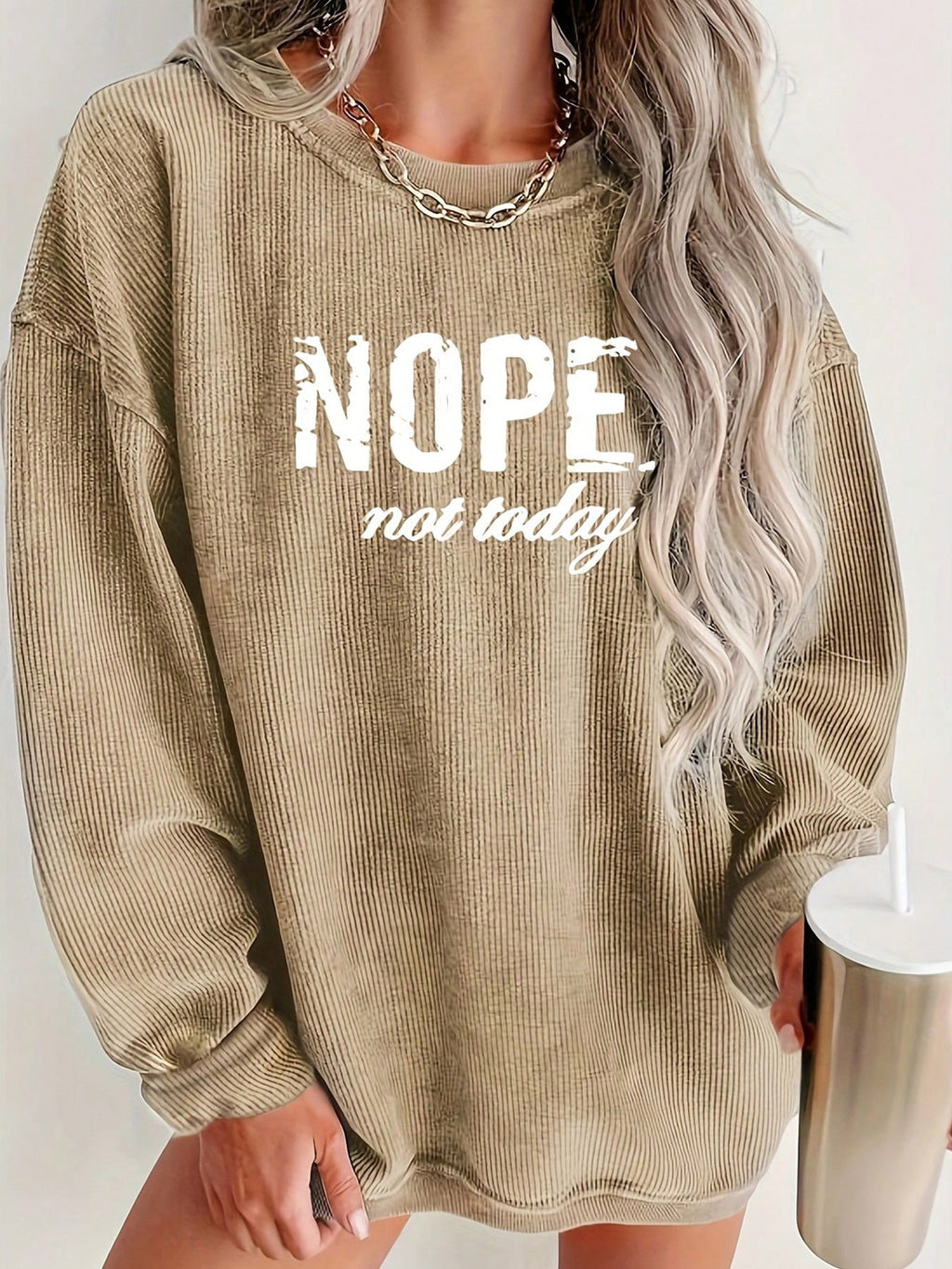 Valenzora | Fashion Print Loose Long Sleeve Tee