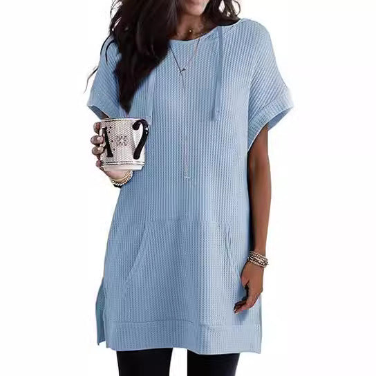 Legeres Hoodie-Kleid für Damen mit praktischer Kängurutasche und entspannter Passform, Größe S