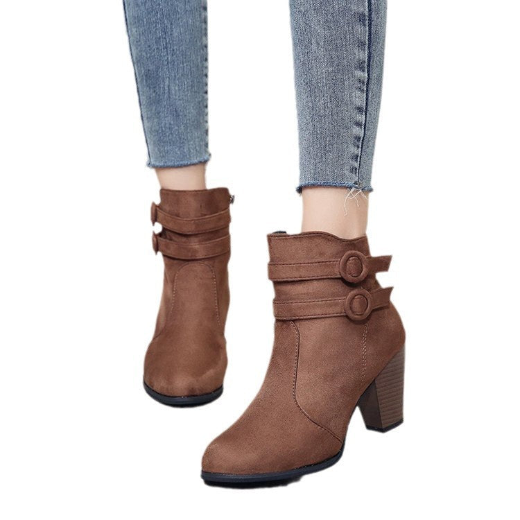 Women's ankle boots with decorative straps and elegant heel, size Valenzora