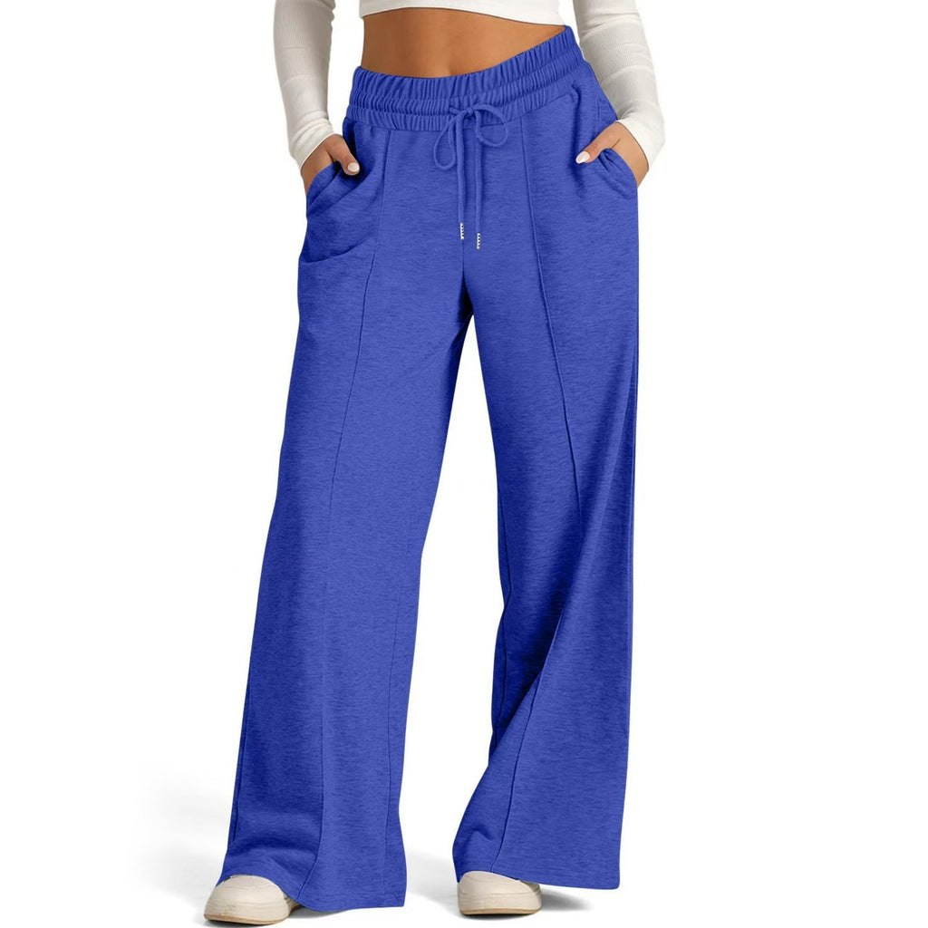 Women's comfortable and casual leisure trousers with elasticated waistband and side pockets, size