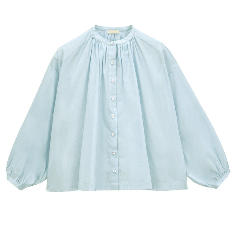 Damenbluse mit Stehkragen und eleganter Knopfleiste, Größe