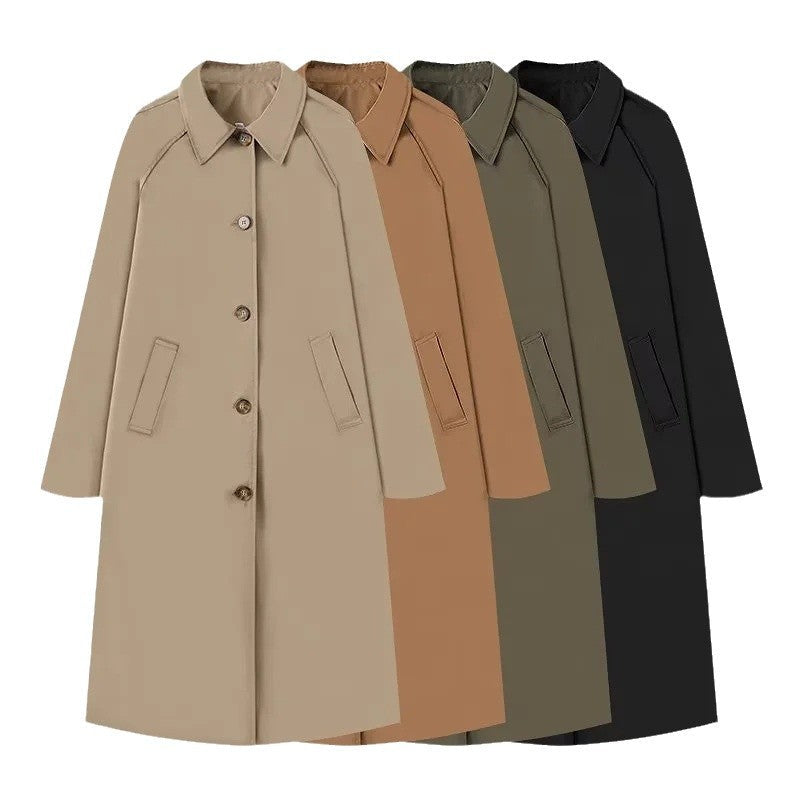 Women's elegant trench coat with a slim fit and practical pockets, size