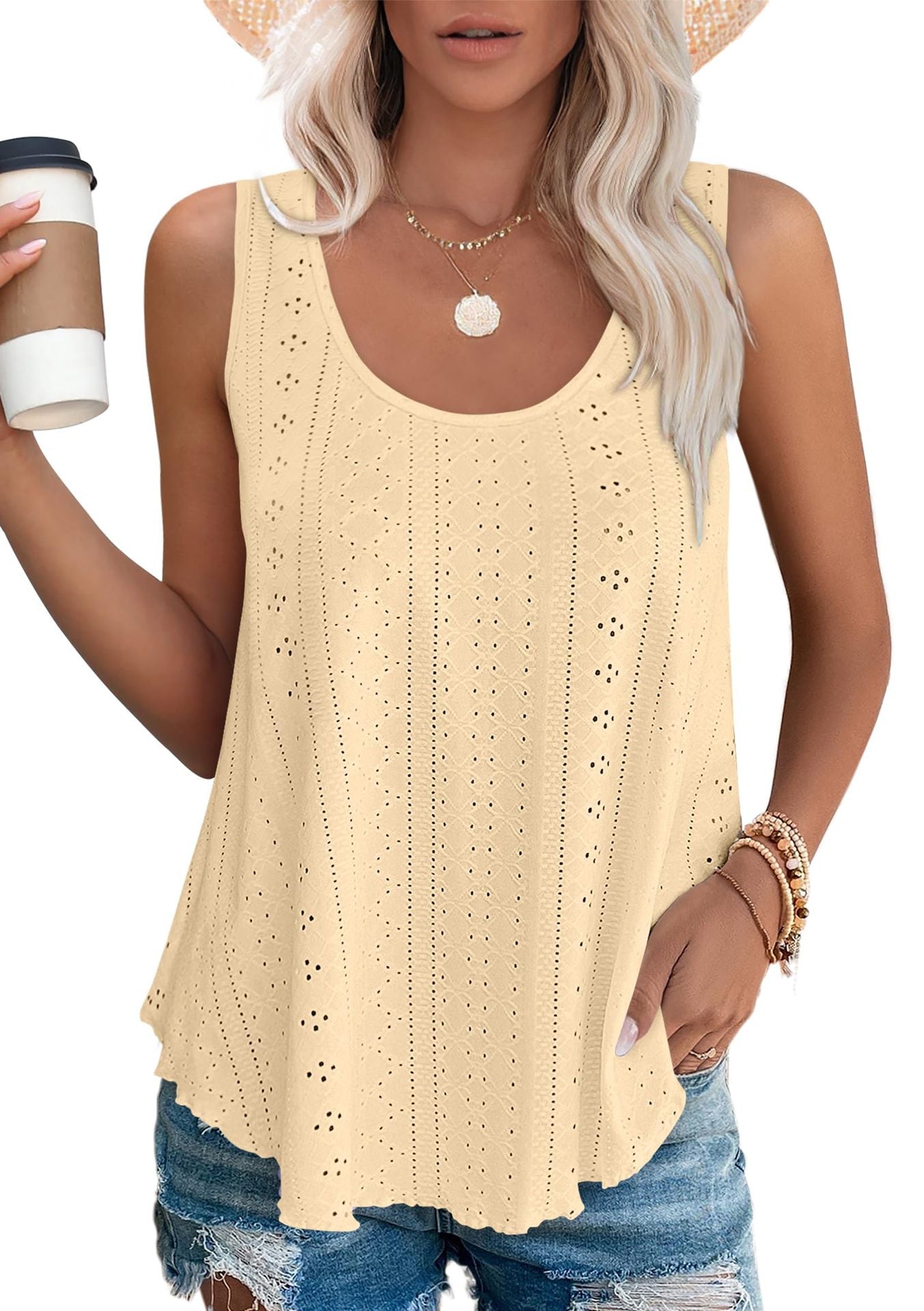 Valenzora | Round neck, loose sleeveless tank top