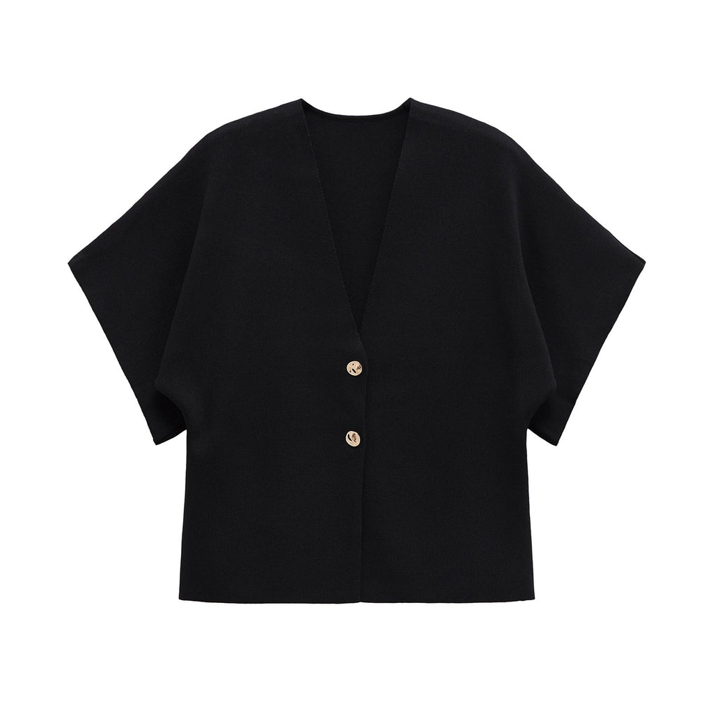 Damen-Leichtstrickjacke mit elegantem V-Ausschnitt und luxuriösen Knopfdetails, Größe S