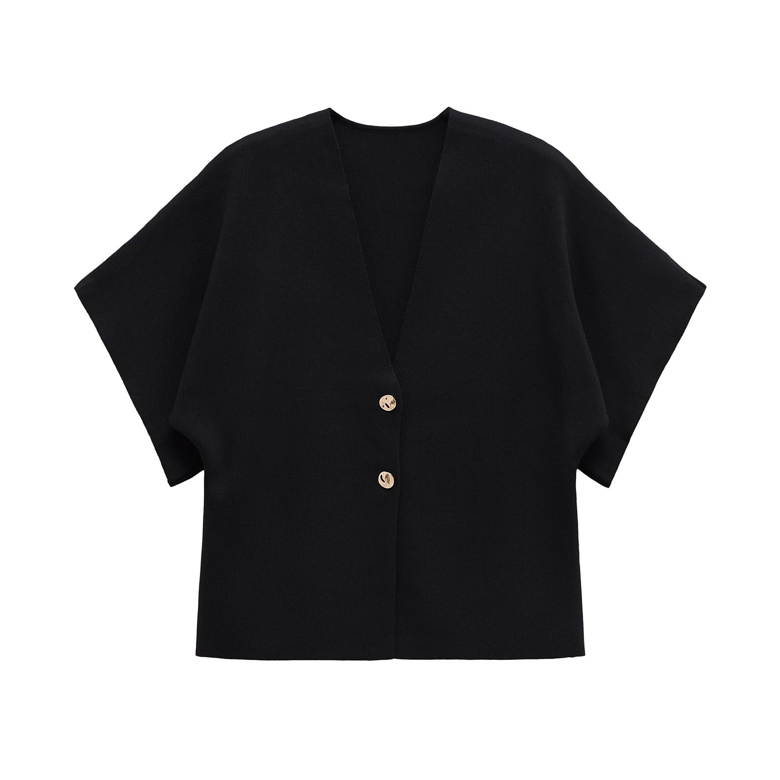 Damen-Leichtstrickjacke mit elegantem V-Ausschnitt und luxuriösen Knopfdetails, Größe S