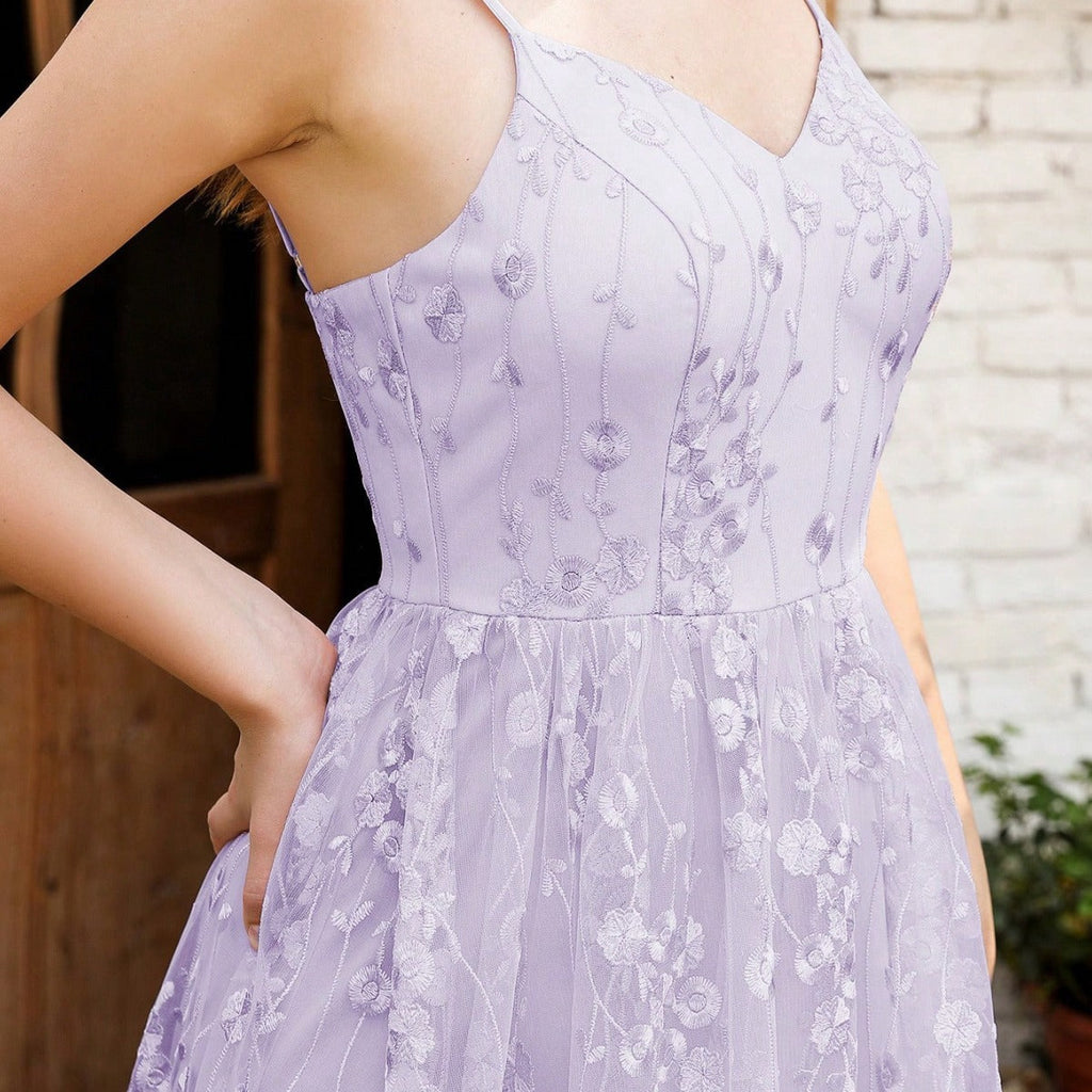 Valenzora | V-neck strapless evening dress, mesh, embroidered back, open back, elegant evening dress, dance dress, party dress, bridesmaid dress