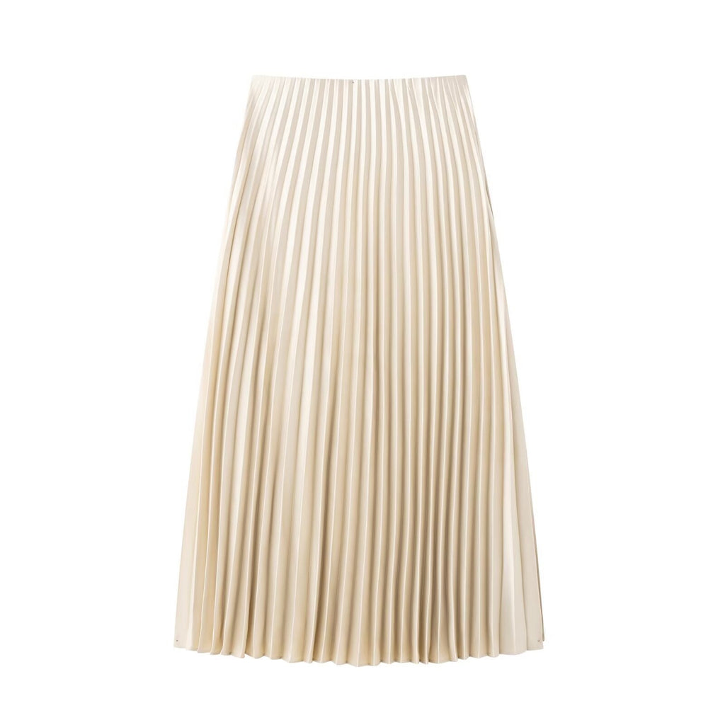 ValenzoraMODE | Summer Satin Feel Pleated Midi Skirt