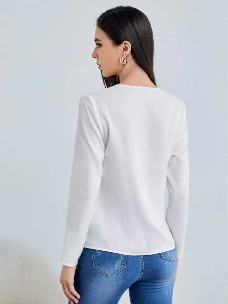 Valenzora | Women's Satin Blouse Imitation Silk Shirt