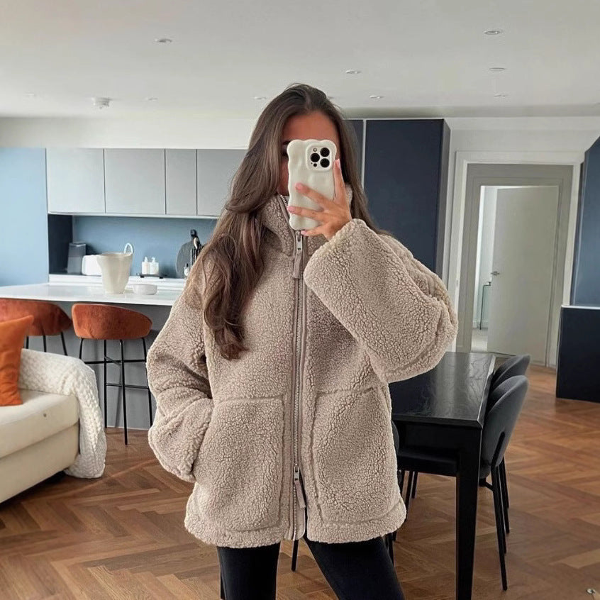 Valenzora | Oversized fleece jacket with a relaxed fit and soft, warm fabric for women