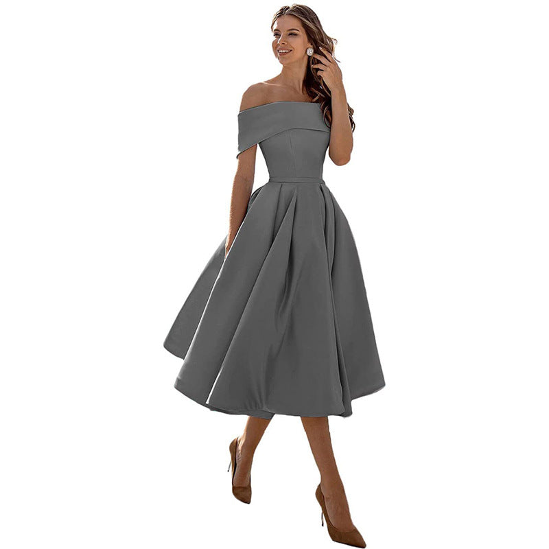 Valenzora | Versatile strapless satin dress for parties