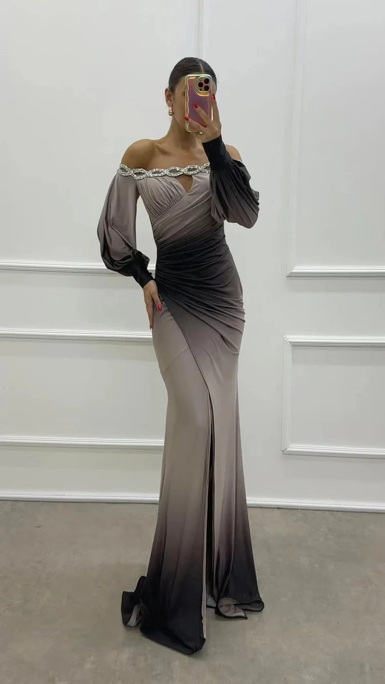 Valenzora | Party dress with camisole and positioned slit in a wide A-line silhouette