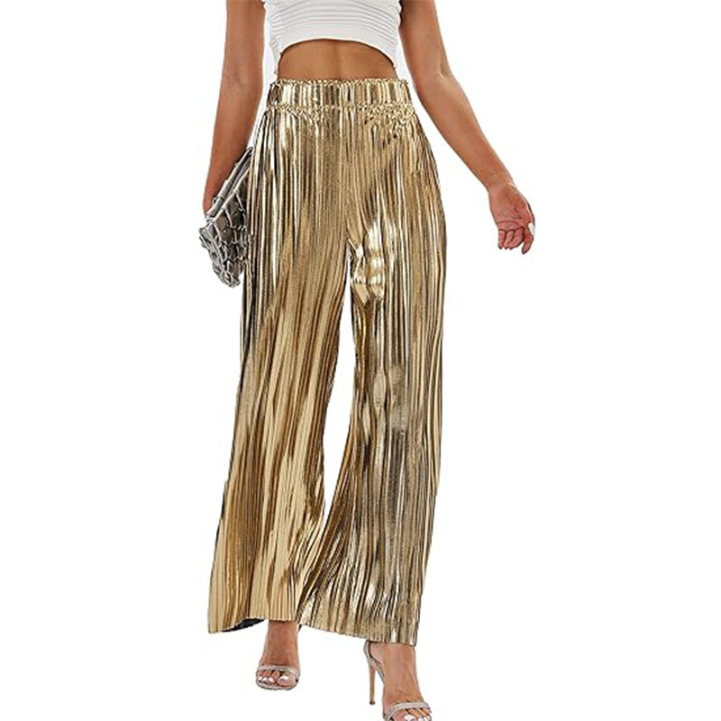 Elegante Damen Plisseehose mit elastischem Bund, Größe