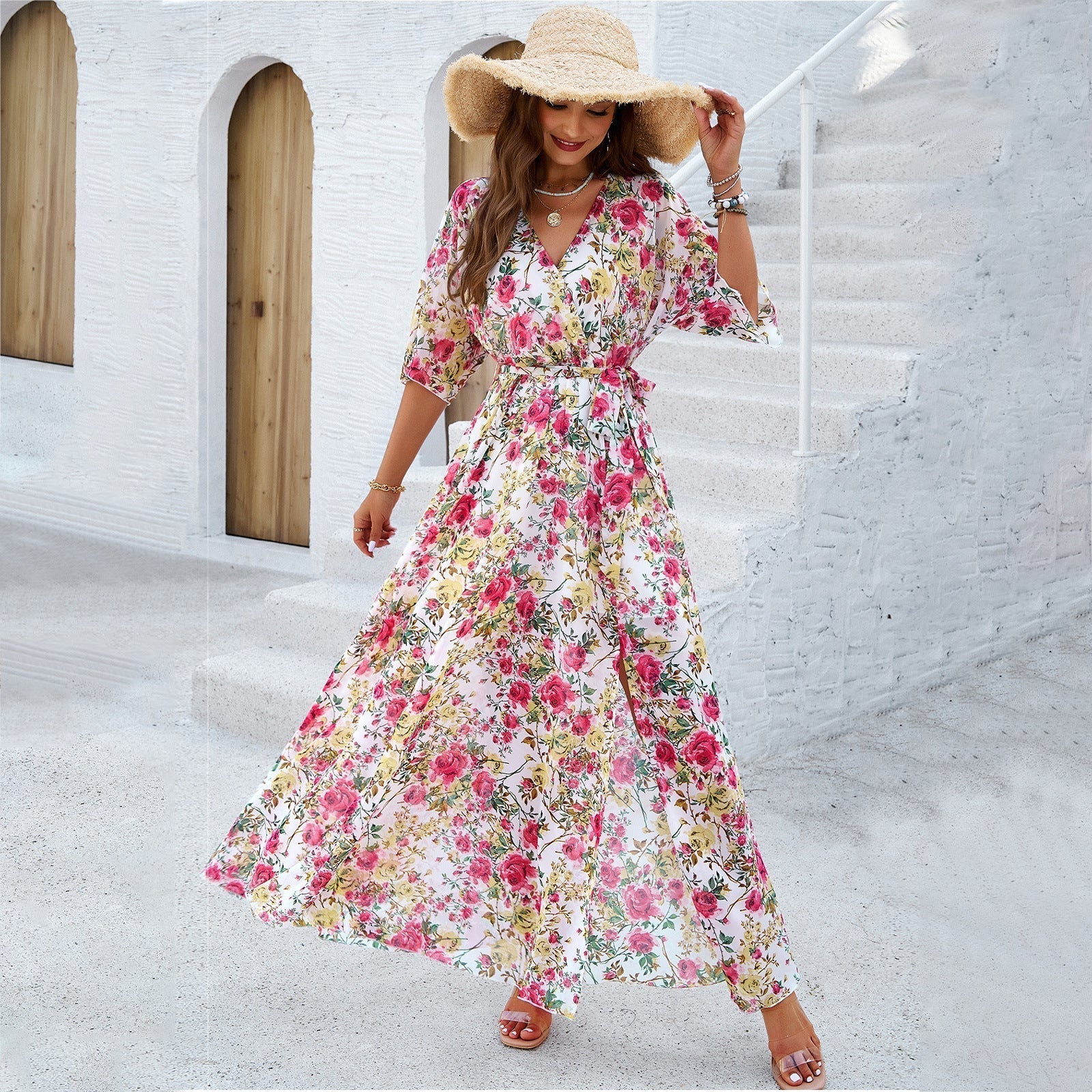 Valenzora | Elegantes bedrucktes, taillenschmeichelndes Kleid
