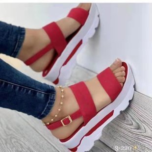 Women's platform sandals with elastic strap and non-slip sole, size Valenzora