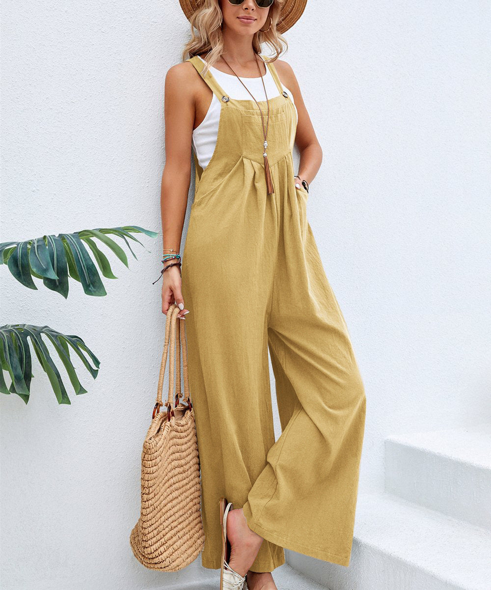Valenzora | Damen-Freizeit-Latzhose, Unifarben, Lange Hose