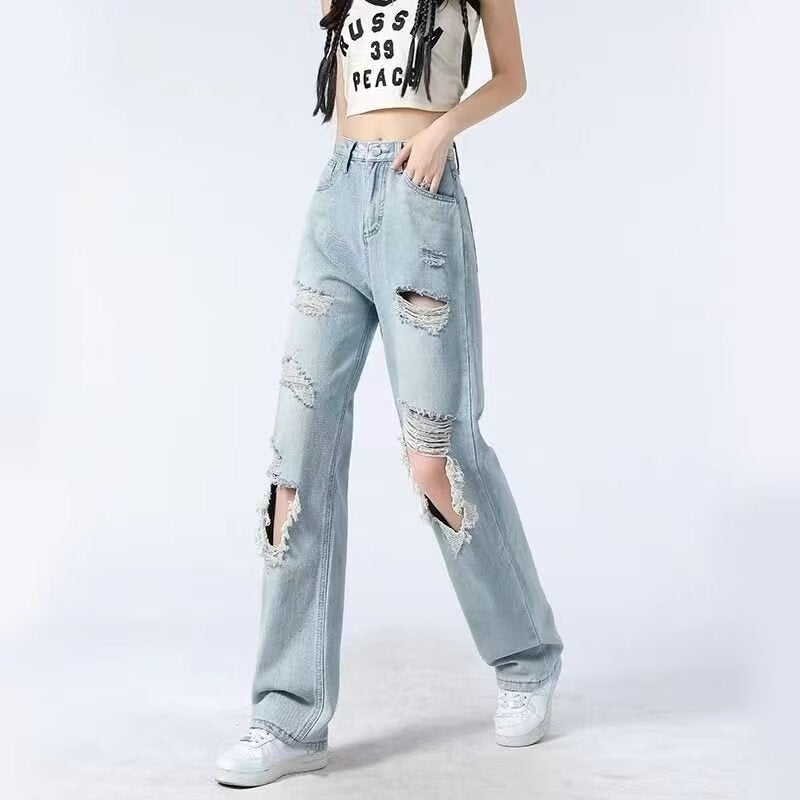 Valenzora women's jeans with ripped hem