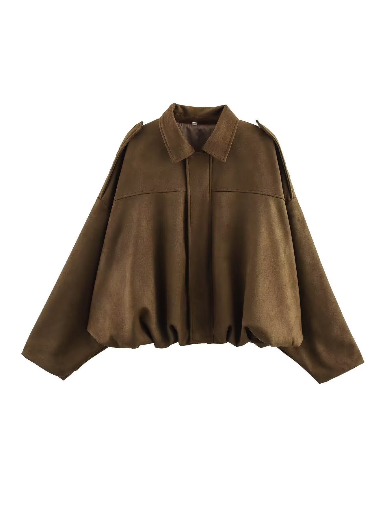 Women's oversized jacket with a relaxed fit and detachable collar, size [size missing]