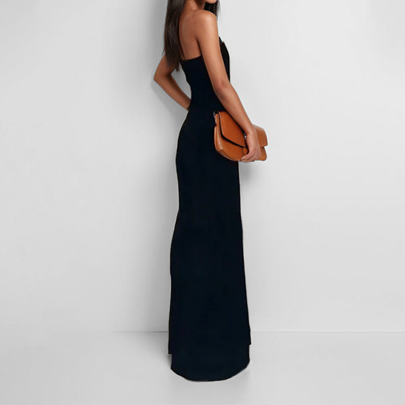 Damen-Overall mit elegantem schulterfreiem Design und weitem Bein, Größe [size]