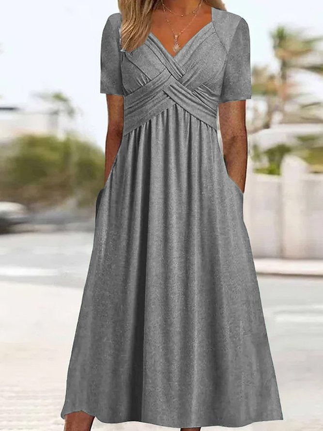 Valenzora | Crossover midi dress for a stylish look