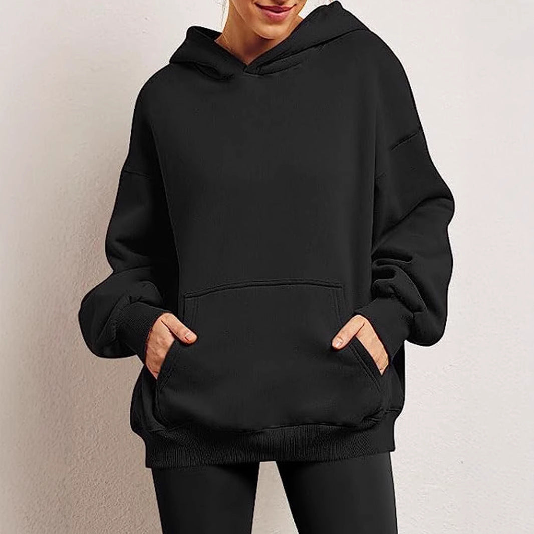 Oversized Hoodie für Damen aus weicher Baumwollmischung mit praktischen Taschen, Größe S