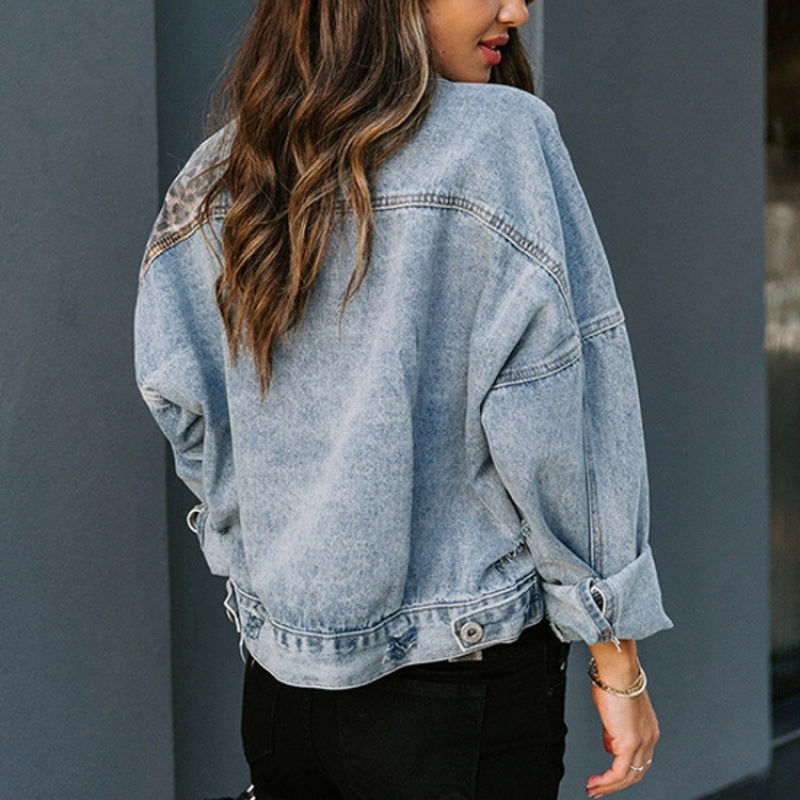 Women's casual jacket with modern patterns, size