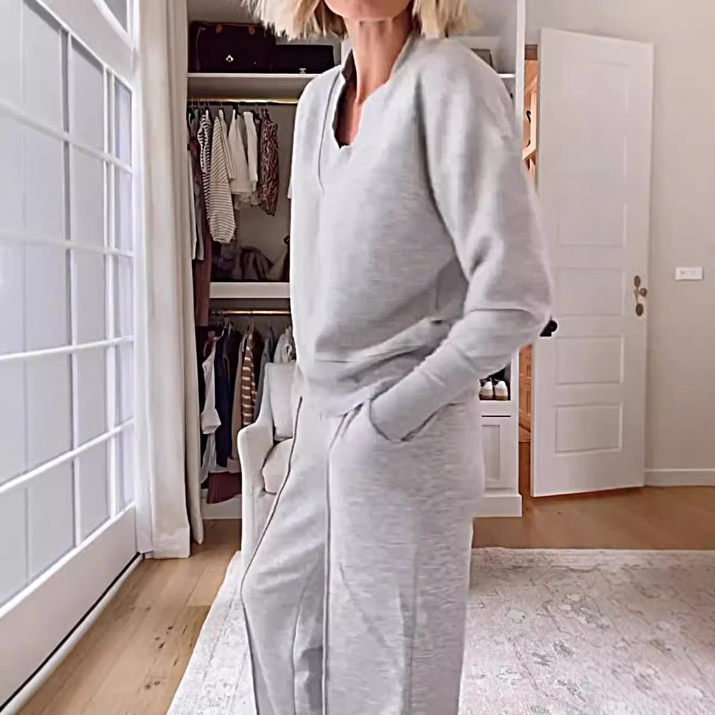 Valenzora | Loose top and wide-leg trousers set
