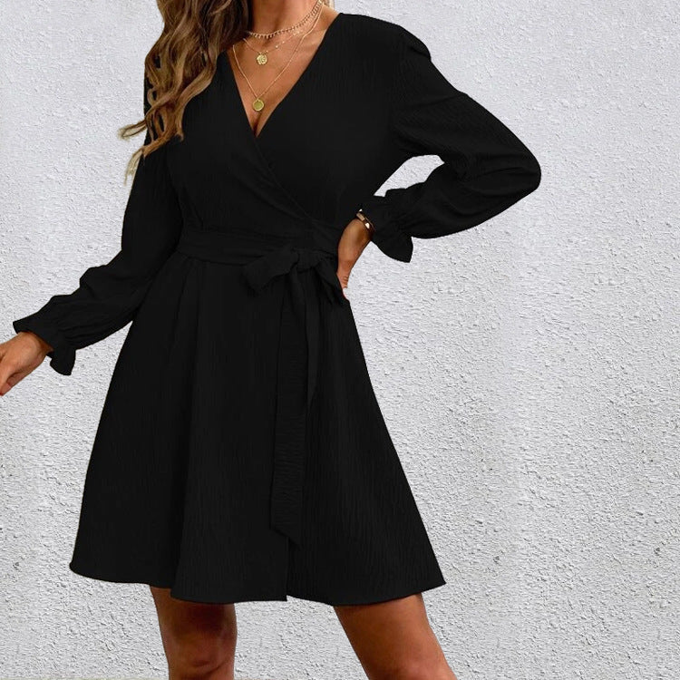 Valenzora | Elegantes Wickelkleid mit V-Ausschnitt und Schleife