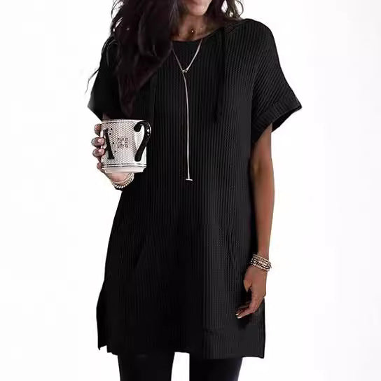 Legeres Hoodie-Kleid für Damen mit praktischer Kängurutasche und entspannter Passform, Größe S