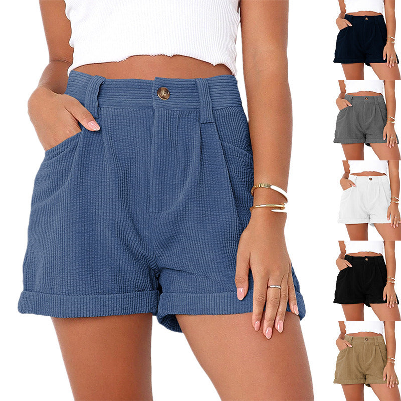 Women's High-Quality Designer Shorts in Waffle Knit Size