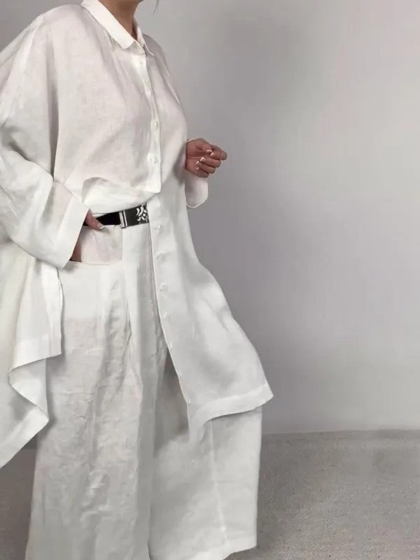 Valenzora | Solid Color Wide Leg Two-Piece Set
