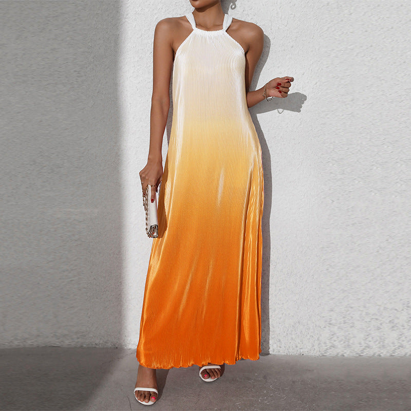 Valenzora | Gradient Spaghetti Strap A-Line Long Dress